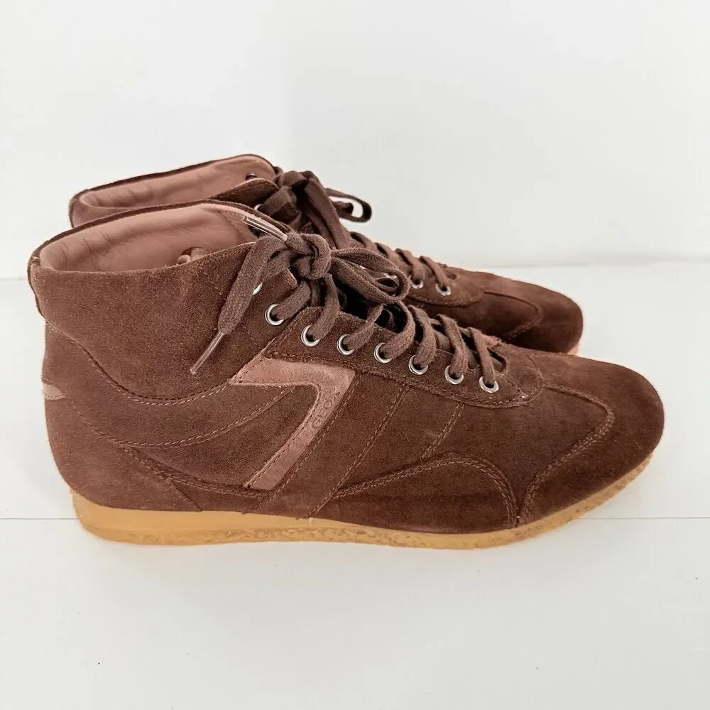 GEOX Men's leather suede sneaker boots 12 US, 45 EUR